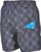 Arena Printed Check 2 Boxer Grey/Turquoise