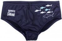BornToSwim Sharks Brief Black