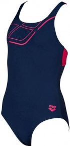 Arena Essentials Swim Pro Back One Piece Junior Navy/Freak Rose Arena Essentials Swim Pro Back One Piece Junior Navy/Freak Rose