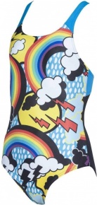 Arena Rainbows Swim Pro Back One Piece Junior Black/Turquoise Arena Rainbows Swim Pro Back One Piece Junior Black/Turquoise