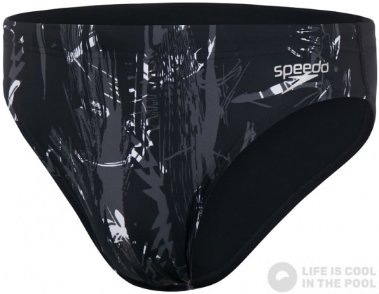 Speedo Allover 7cm Brief Black/White/USA Charcoal