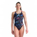 Arena Women Swimsuit Swim Pro Back Allover Black/Multi/Freak Rose