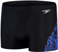 Speedo Allover V-Cut Aquashort Black/Chroma Blue