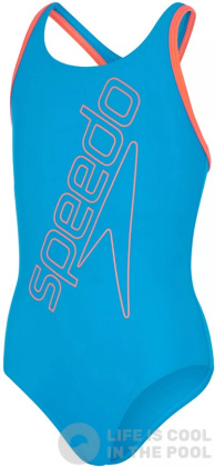 Speedo Boomstar Logo Placement Flyback Girl Pool/Siren Red