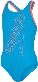 Speedo Boomstar Logo Placement Flyback Girl Pool/Siren Red Speedo Boomstar Logo Placement Flyback Girl Pool/Siren Red