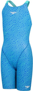 Speedo Fastskin Endurance+ Openback Kneeskin Girl Cobalt Pop/Green Glow