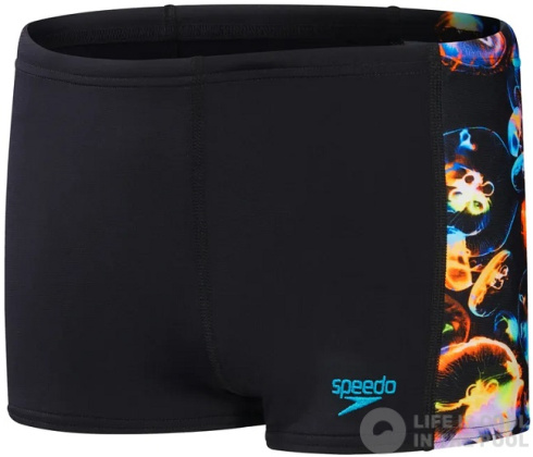 Speedo Digital Panel Aquashort Boy Black/Hypersonic Blue/Orange/Lumo Green