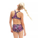 Speedo Printed Boyleg 2 Piece Girl Black/Rose/Miami Lilac