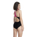 Speedo Digital Placement Splashback Girls Black/Lemon Drizzle/Flare Pink