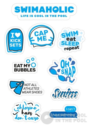 Adesivi Swimaholic Swimming Stickers