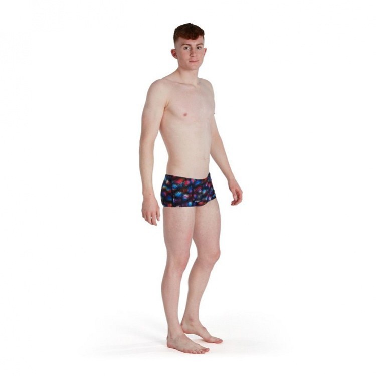 Speedo Kaleidoscope V 17cm Club Training Allover Brief Black/Blue/Light Adriatic/Fluo Tangerine