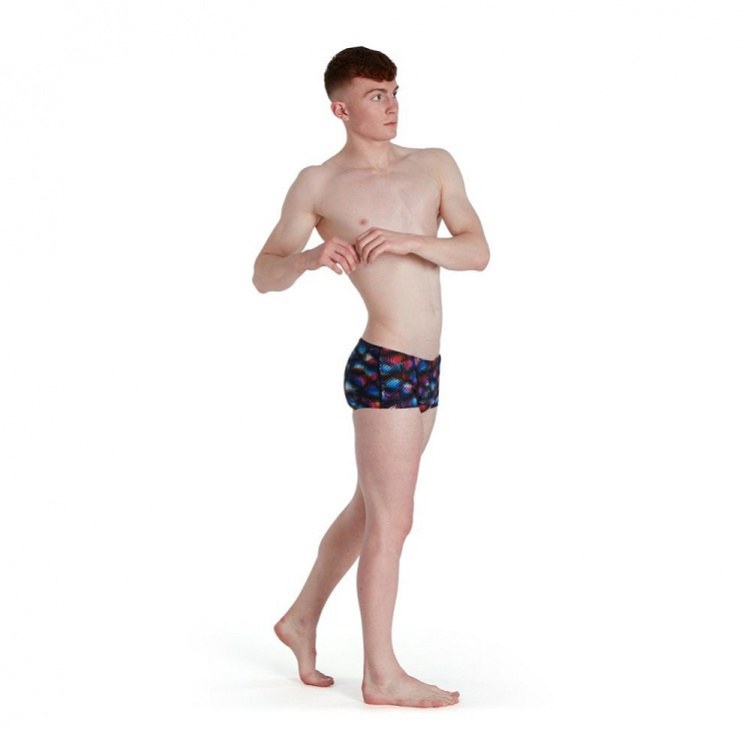 Speedo Kaleidoscope V 17cm Club Training Allover Brief Black/Blue/Light Adriatic/Fluo Tangerine