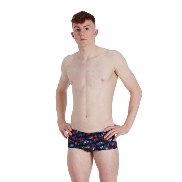 Speedo Kaleidoscope V 17cm Club Training Allover Brief Black/Blue/Light Adriatic/Fluo Tangerine