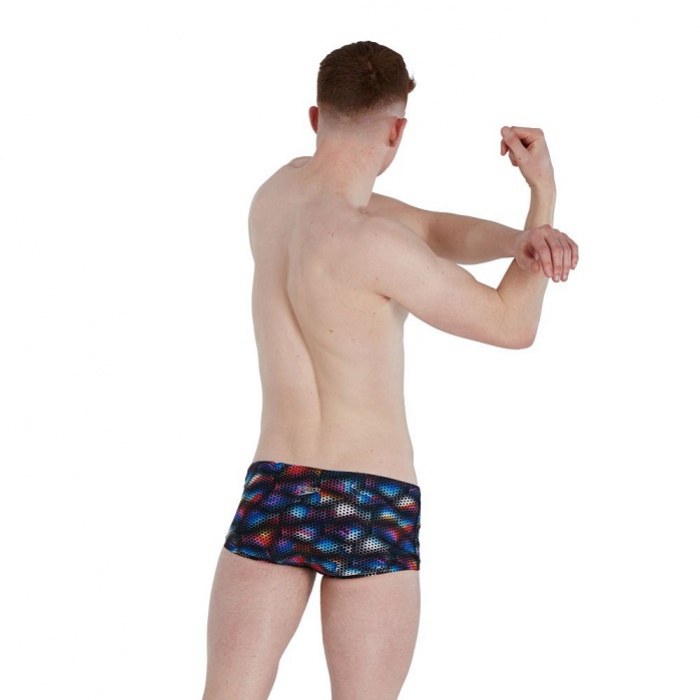 Speedo Kaleidoscope V 17cm Club Training Allover Brief Black/Blue/Light Adriatic/Fluo Tangerine