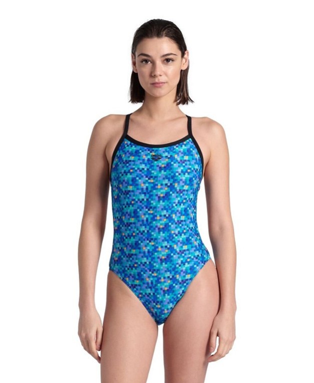 Arena Pooltiles Swimsuit Challenge Back Black/Blue Multi