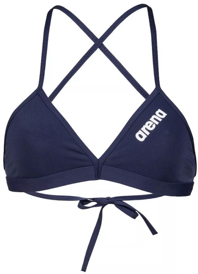 Arena Solid Tie Back Top Navy/White
