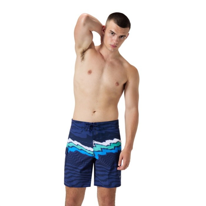 Speedo Stripe Flex Boardshort Navy/White