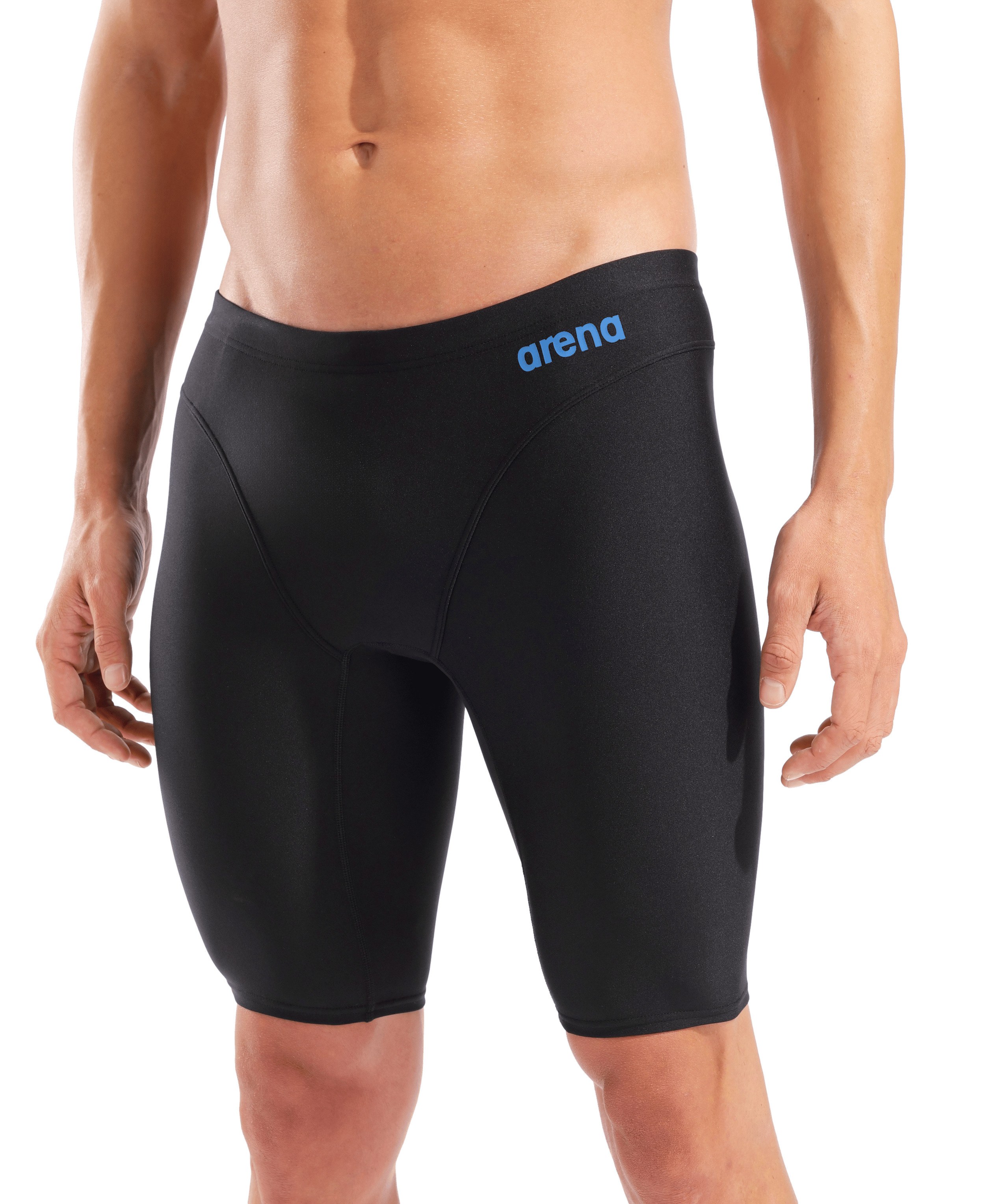 Arena Hyperflow Men's Solid Swim Jammer Black / Blue Cosmo