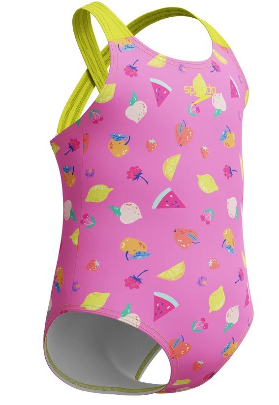 Speedo Printed Crossback Girls Neon Fruits