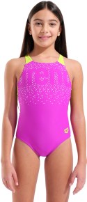  Arena Painterly V Back Junior Fuchsia